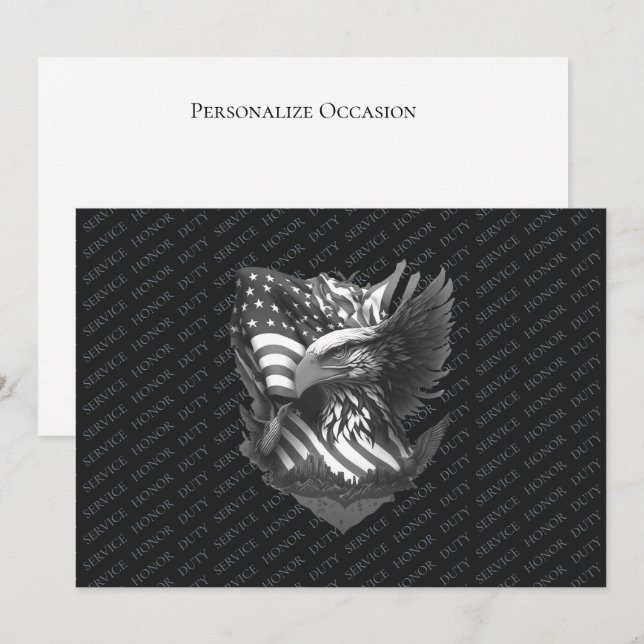 Cartão De Festividades Patriotic Military Appreciation Thank You Veterans (Frente/Verso)