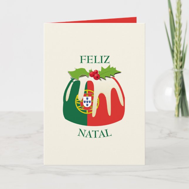Cartão De Festividades Patriótica FELIZ NATAL Natal Português (Frente)