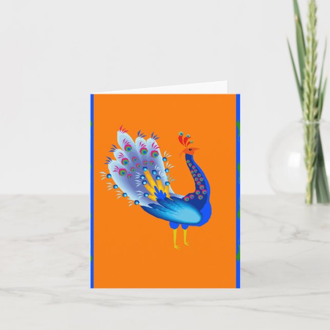 Cartão De Festividades Pavão (Frente)