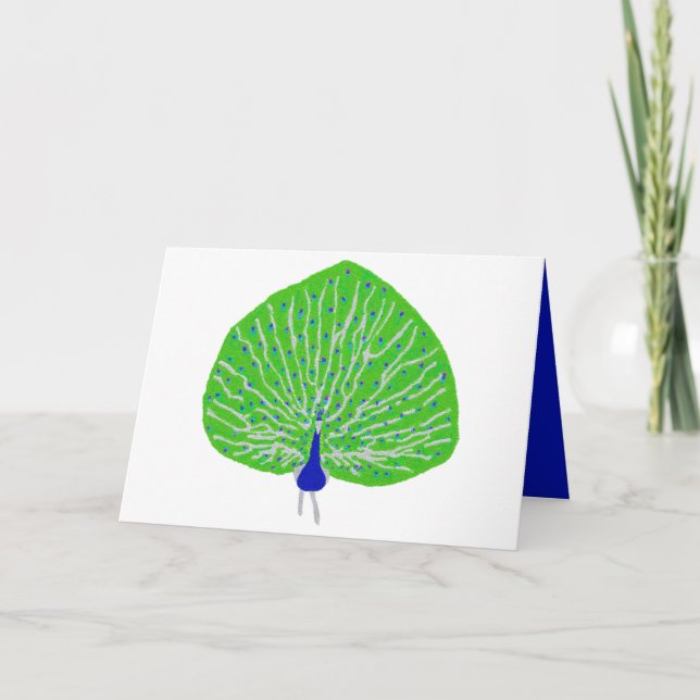 Cartão De Festividades Pavão brilhante moderno (Frente)