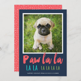 Cartão De Festividades Paw La Pet Foto Moderna Coral de Natal