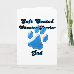 Cartão De Festividades Pawprint Pai Azul, , com revestimento suave,