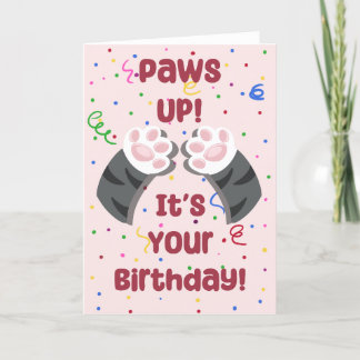 Cartão De Festividades Paws up! It's Your Birthday! - Birthday Card 