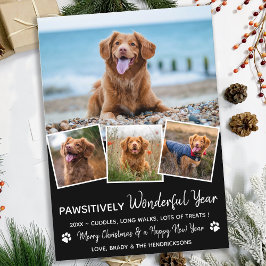 Cartão De Festividades Pawsitivamente Pet Year em Review Black Pet Dog Ph