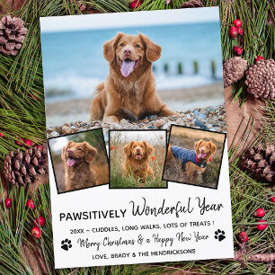 Cartão De Festividades Pawsitively Pet Year em revisão da foto de 4 cães
