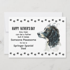 Cartão De Festividades Pawtopo Melhor Pai Cachorro Springer Spaniel Dia d