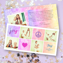 Paz Alegria Amor Quadrados Coloridos Estiloso 4 Fo