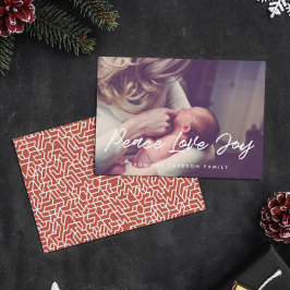 Cartão De Festividades Paz Amor Alegria Foto de Tipografia Moderna