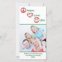 Paz, Amor, Alegria Vertical - Cartão-Fotográfico
