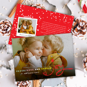 Cartão De Festividades Paz Amor E Espalhar Joy Tipografia Moderna Foto