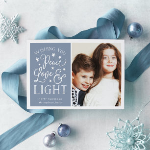 Cartão De Festividades Paz, Amor e Luz Foto de Hanukkah