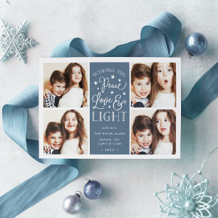 Cartão De Festividades Paz, Amor e Luz   Foto de Hanukkah