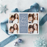 Cartão De Festividades Paz, Amor e Luz | Foto de Hanukkah<br><div class="desc">O cartão com fotos de Hanukkah,  baseado em tipografia moderna,  mostra quatro de suas fotos favoritas em formato quadrado,  com "Peace,  Love and Light" centrado em tipografia de estilo branco,  escrita à mão. Personalize com seu nome de família,  nomes individuais e/ou sua mensagem personalizada.</div>
