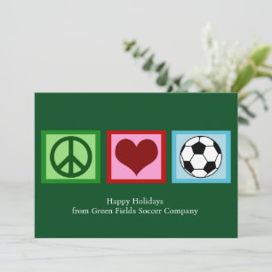 Cartão De Festividades Paz Amor Futebol Natal Verde Personalizado