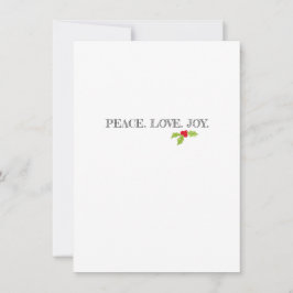 Cartão De Festividades Paz Amor Joy Holly Feliz Feriado de Natal