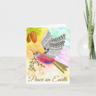 Cartão De Festividades Paz Colorida no Cartaz de Natal da Porta da Terra