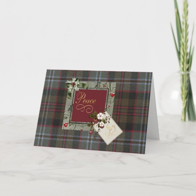 Cartão De Festividades Paz de Natal Lochaber Tartan (Frente)