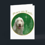 Cartão De Festividades Paz de Spinone Italiano<br><div class="desc">Paz na terra. Mostre sua razão para a estação com seu Spinone Italiano neste design original do cão acentuado com verde e ouro. Vai o excelente em um ornamento,  em um cartão ou em uma etiqueta.</div>