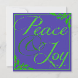 Cartão De Festividades Paz e alegria