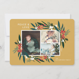 Cartão De Festividades Paz e Amor Festivo Cranberry & Foliage Foto