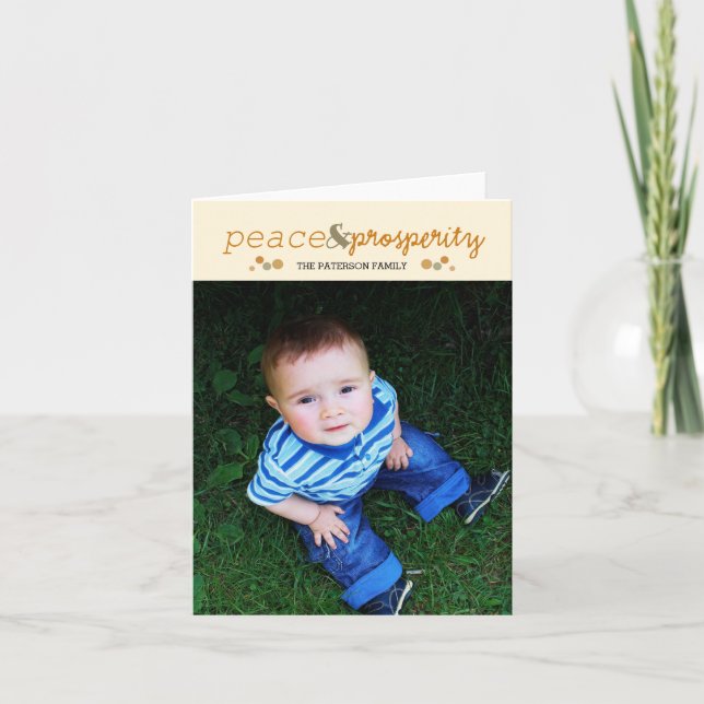 Cartão De Festividades paz e prosperidade (Frente)