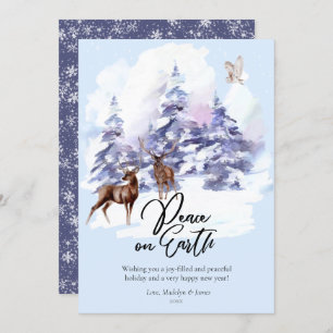 Cartão De Festividades Paz em Floresta Florestal de Aquarela na Terra