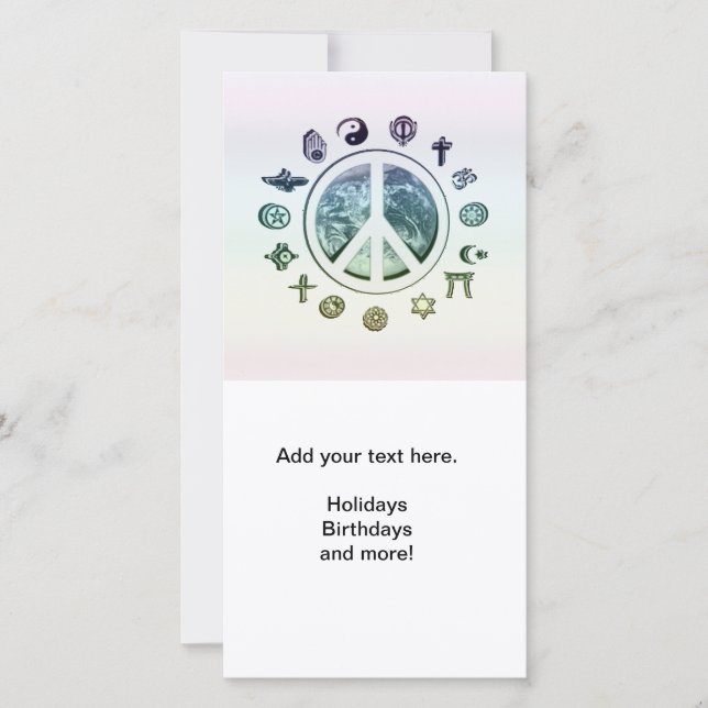 Cartão De Festividades Paz mundial (Frente)