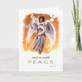 Cartão De Festividades Paz na Terra. Afro-Americano Angel Christmas