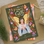 Cartão De Festividades Paz na Terra Angel Floral Art Earthy Green<br><div class="desc">A nossa carta de Natal "Paz na Terra" inspira-se na beleza e estilo da arte popular escandinava, mas com uma nuvem e moderna. Nossa design transmite um mundo de esperança, amor e Paz representado através da arte, imagem e cor. Contrastes profundos são combinados com alegres cores brilhantes de vermelho, amarelo,...</div>