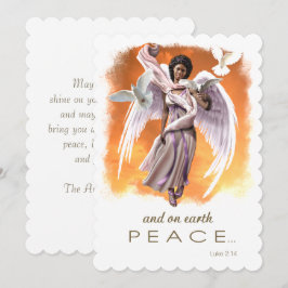 Cartão De Festividades Paz na Terra. Anjo Americano Africano