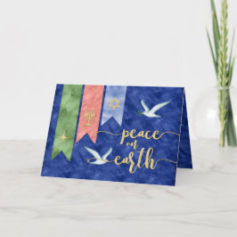 Cartão De Festividades Paz na Terra| Beneficia a grande foto de Natal