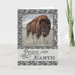 Cartão De Festividades Paz na terra - búfalo americano - bisonte