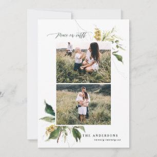 Cartão De Festividades Paz na Terra, duas famílias de fotos