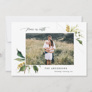 Cartão De Festividades Paz na Terra floral 2 família fotográfica