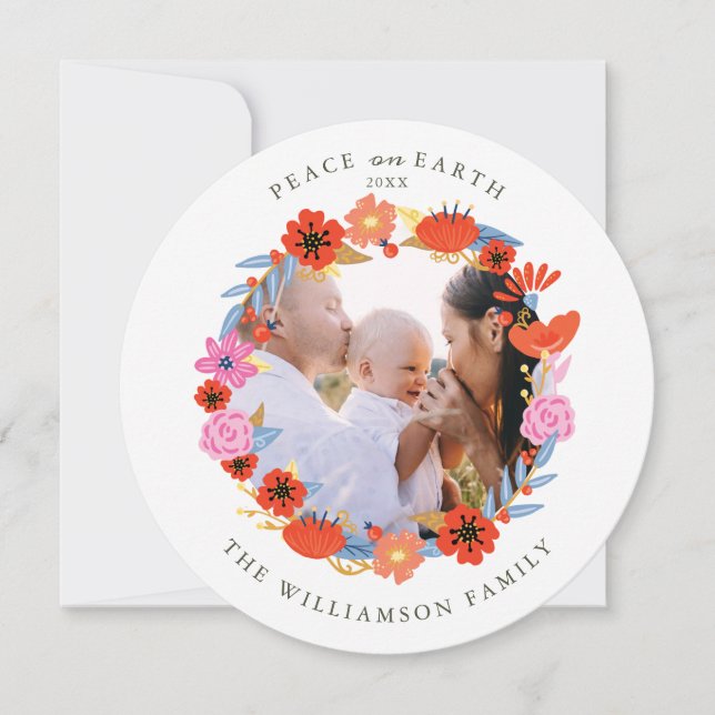 Cartão De Festividades Paz na Terra Foto de Arte Folclórica Bonito (Frente)