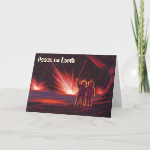 Cartão De Festividades Paz na Terra, Natais vintages, Ficção Científica