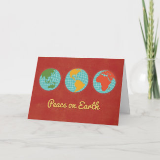 Cartão De Festividades Paz na terra, três visões mundiais, customizáveis
