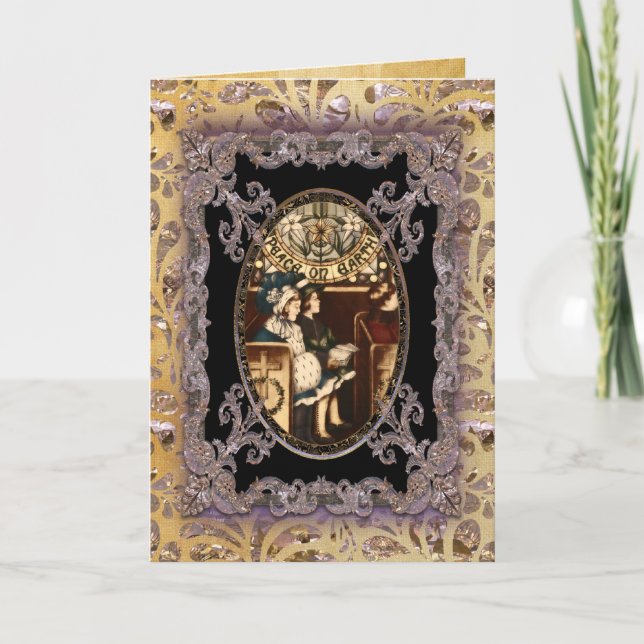 Cartão De Festividades Paz na Terra Vitoriana (Frente)