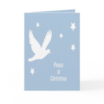 Paz no Natal com Logotipo Branco de Pombo em Voo