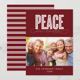 CARTÃO DE FESTIVIDADES PAZ NO NATAL DA FOTO DA FAMÍLIA TERRESTRE