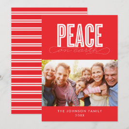 CARTÃO DE FESTIVIDADES PAZ NO NATAL DA FOTO DA FAMÍLIA TERRESTRE