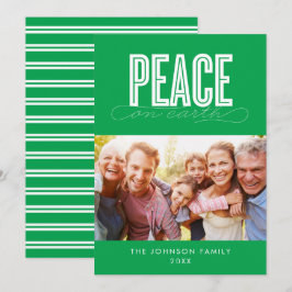 CARTÃO DE FESTIVIDADES PAZ NO NATAL DA FOTO DA FAMÍLIA TERRESTRE