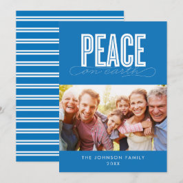 CARTÃO DE FESTIVIDADES PAZ NO NATAL DA FOTO DA FAMÍLIA TERRESTRE