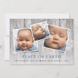 Cartão De Festividades Paz russa na Terra 3 Fotos pintadas