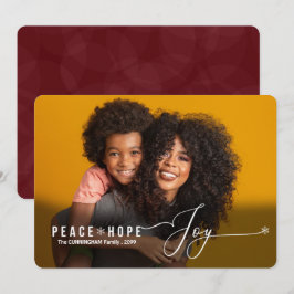 Cartão De Festividades Peace Hope Joy Foto de Natal
