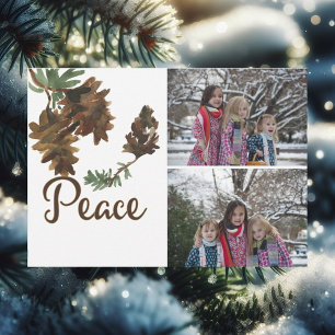 Cartão De Festividades Peace in Nature Christmas Holiday 2 Photos Card