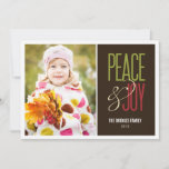 Cartão De Festividades Peace & Joy Holiday Photo Cards<br><div class="desc">Celebrate the season with this modern and stylish holiday card from Berry Berry Sweet. 

 Matching products:</div>