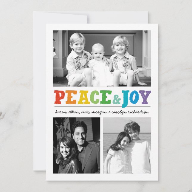 Cartão De Festividades Peace & Joy Multi x 3 (Frente)