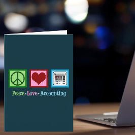Cartão De Festividades Peace Love Accounting