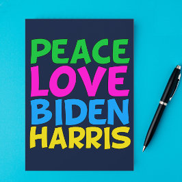 Cartão De Festividades Peace Love Biden Harris